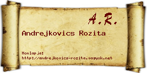 Andrejkovics Rozita névjegykártya